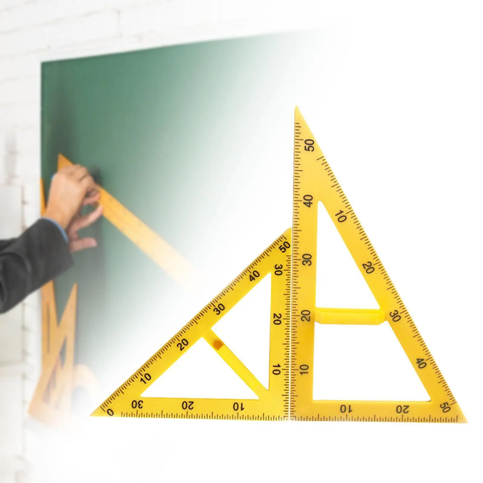 2 Pieces Math Geometry Ruler Triangle for Teachers Classroom Blackboard