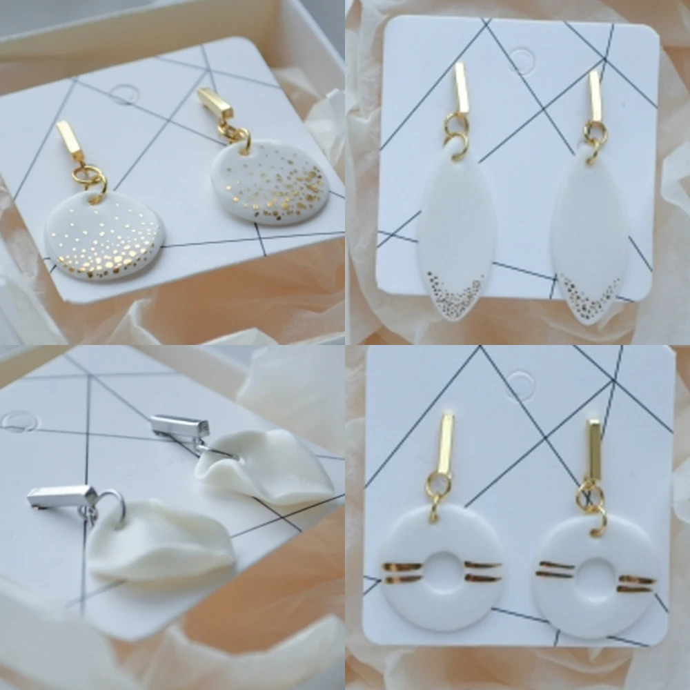 Stainless Steel Geometric Earring Base with Plug Connector for DIY 4