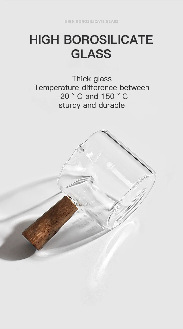 Description Picture 4 of itemEspresso Cup Coffee Measuring Shot Glass Extraction Jug Heat-Resistant With Scale 75ml 100ml Milk Latte Barista Tool Accessories