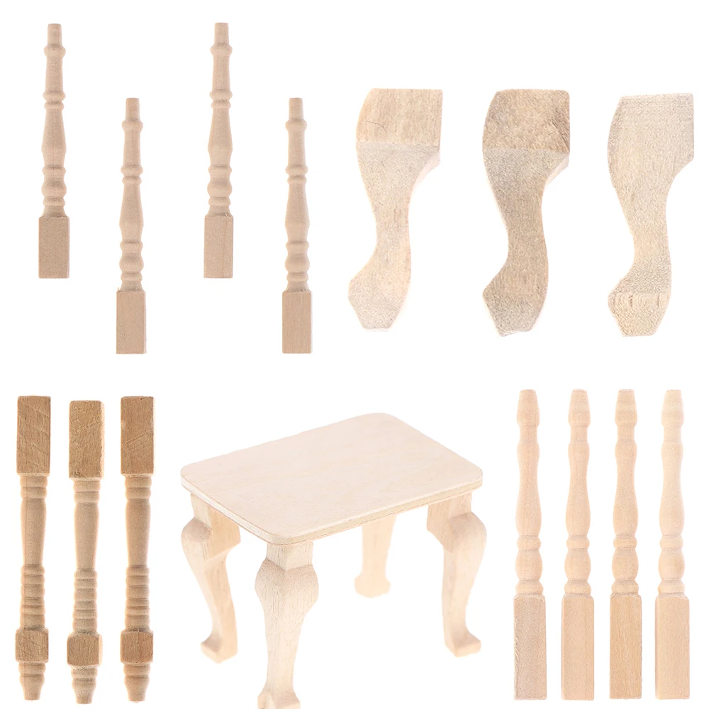 

Dollhouse Model Toy Wooden Furniture Leg Chair Table Brain Legs Knitting Table Mat 1:12 Scale Miniature Furniture Decoration