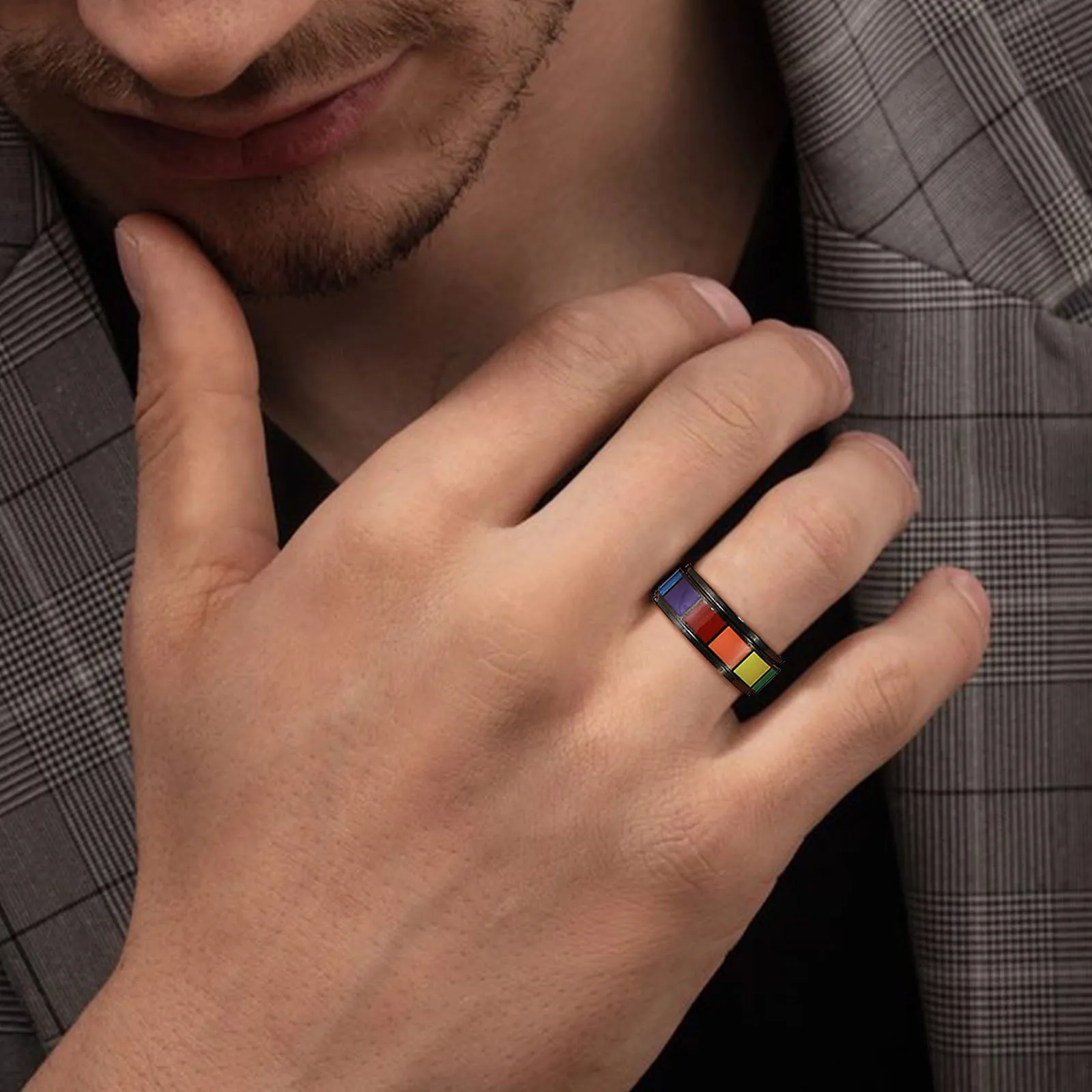 Bague Tortue Anti-stress 6 Mm - Acier Inoxydable émaillé Pour Homme Et Femme - Cadeau Apaisant