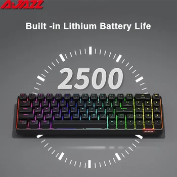 AJAZZ AK692 Gaming Mechanical Keyboard RGB 68 Keys Hot Swap Custom Keyboard Bluetooth Wireless Keyboards for PC Laptop Computer 4
