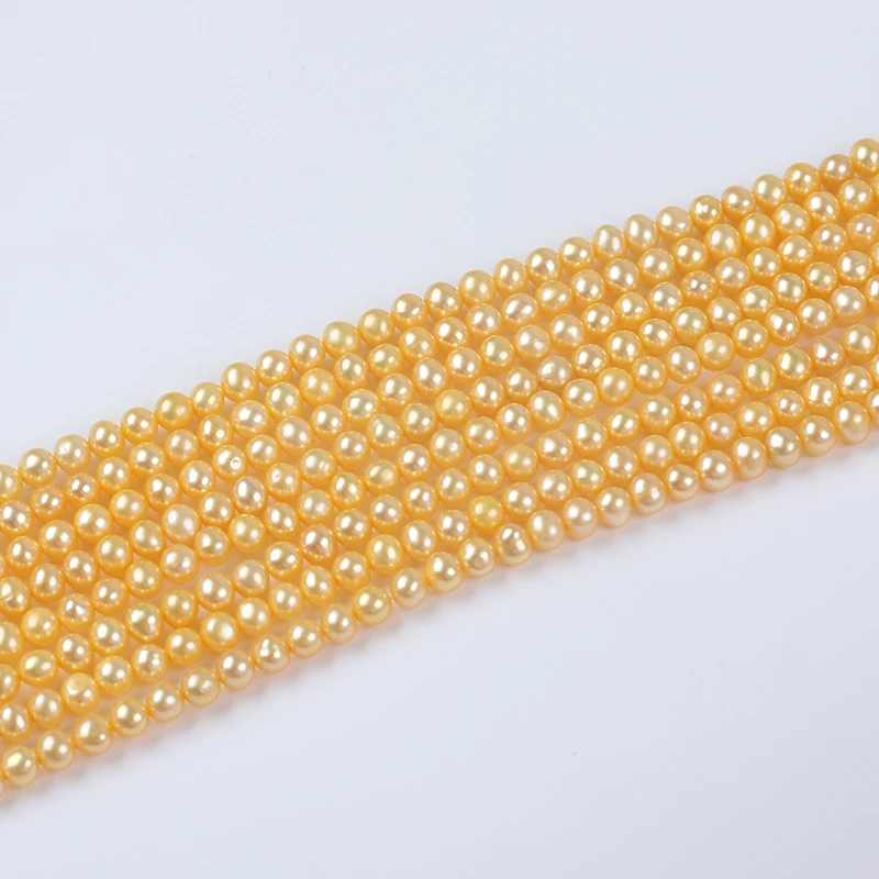 

Заводская цена, 5-5,5 мм окрашенный южноморский золотой цвет, натуральный пресноводный жемчуг, нитка вблизи круглого жемчуга