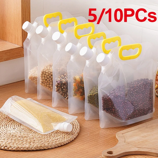 10pcs Portable Food Packaging Bag Grain Sealed Bag Insect-proof  Moisture-proof Fresh-keeping Storage Bag Kitchen Storage - Bags & Baskets -  AliExpress