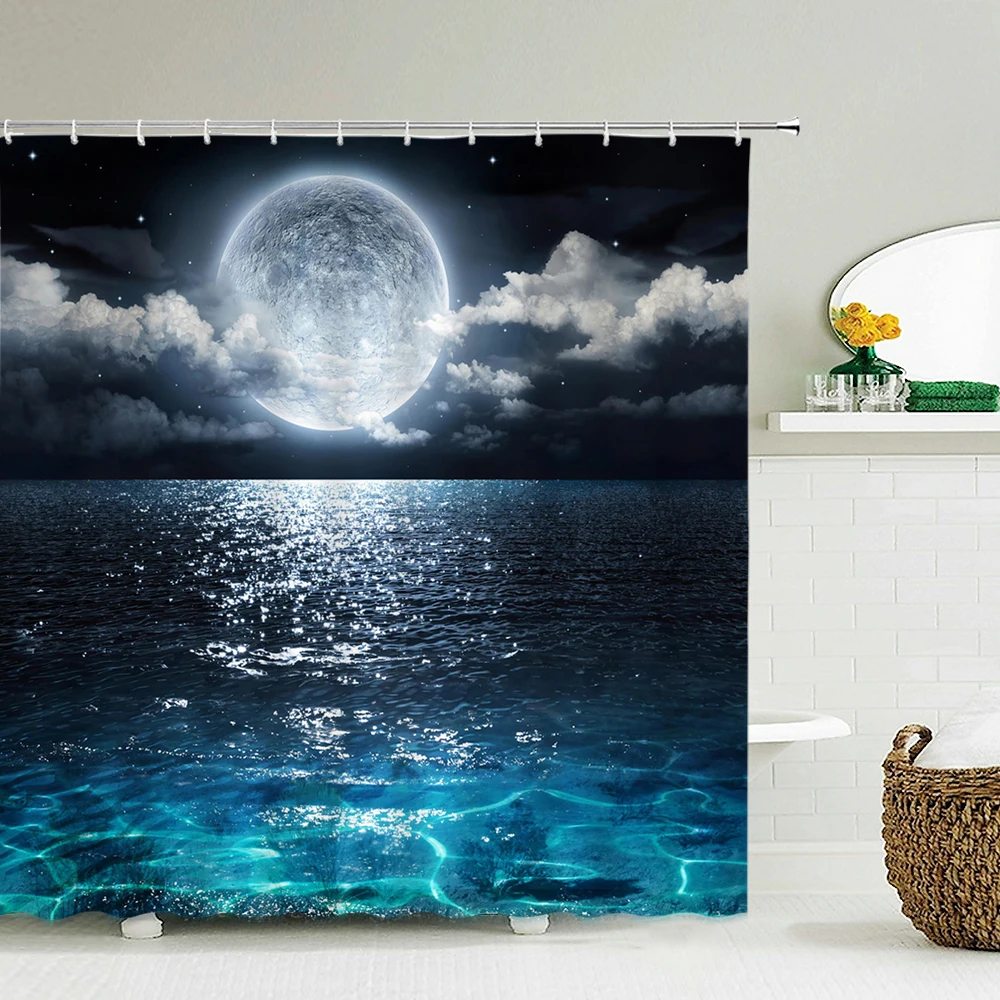 Moon Stars Shower Curtain Bathroom Moon Shower Curtain Sun Moon