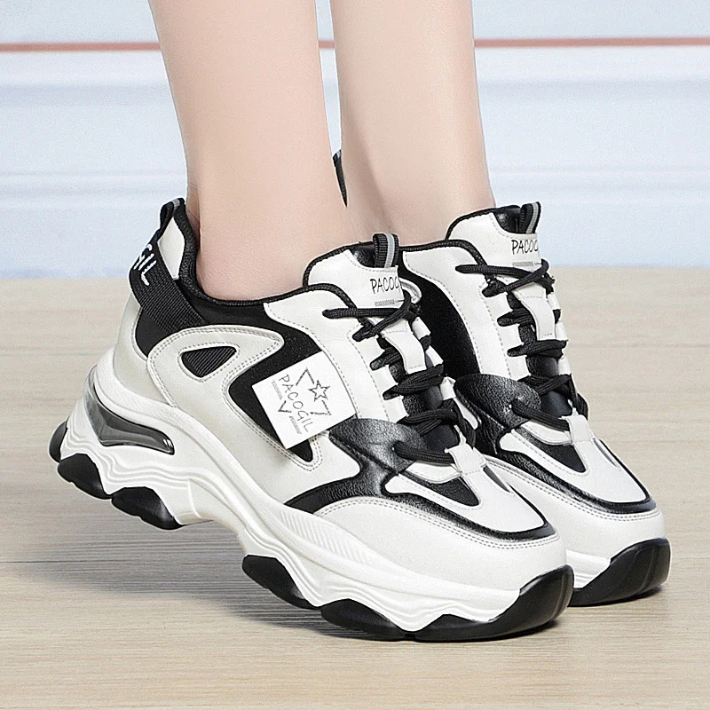 Spring Height Increasing Round toe Versatile Women Platform Causal Shoes Fashion Breathable Sport Designer Sneaker 2