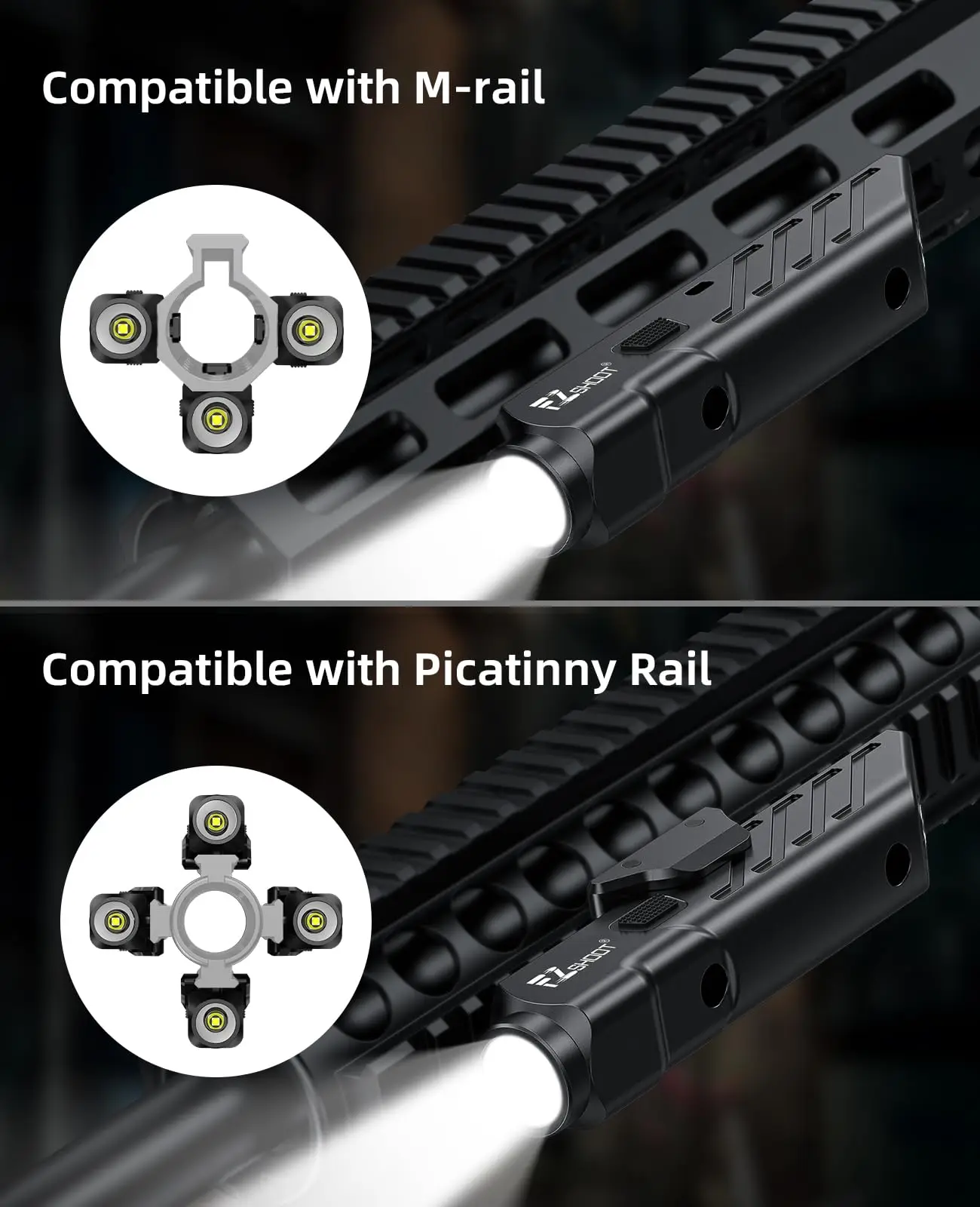 Flashlight 1700 Lumens Tactical Rifle with Magnetic Rechargeable Picatinny M-Rail Strobe Mode