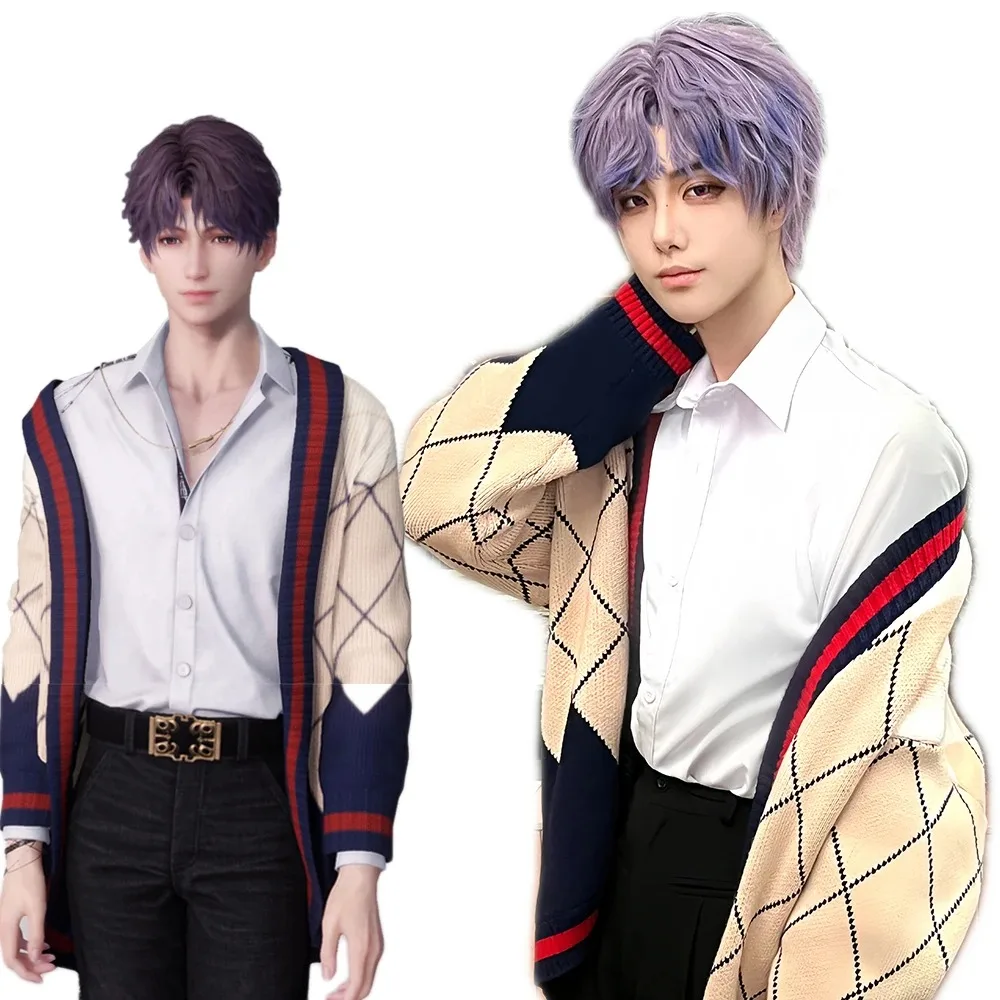 Game Love And Deepspace Rafayel Cosplay Costume Adult Unisex Qiyu Sweater Asymmetric Cardigan Warm Coat Clothes
