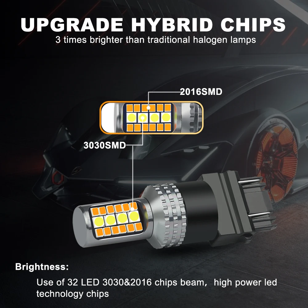 ANMINGPU-T20 7443 Led W21/5W 1157 BAY15D Led P21/5W 3157 Led , T25 P27/7W ڵ  õ DRL   12V, 1 