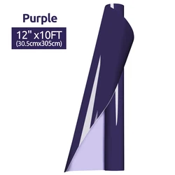Premium Heat Transfer Vinyl Roll - 12in x 10ft - Ideal for T - Shirts, Fabric, Pillows, and Crafting (Purple)