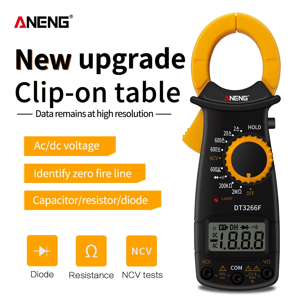 

ANENG DT3266F Multimeter Amperemeter Electrical Mini Digital Clamp Clamp Meter AC / DC Voltage Resistor Tester with Buzzer