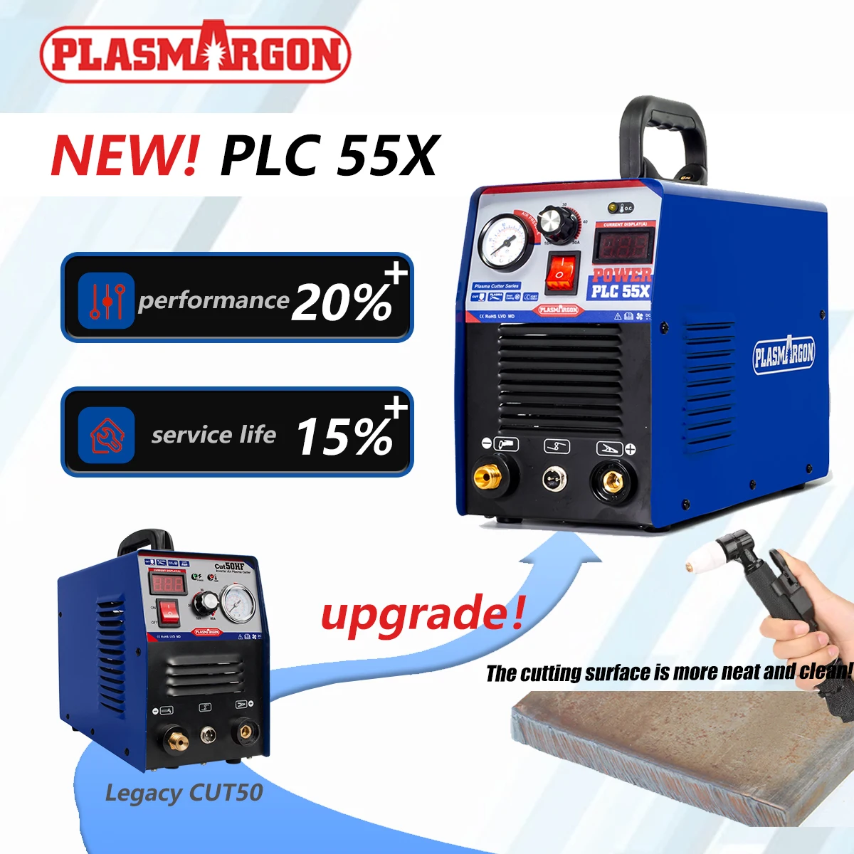 Plasmargon Cutting Machine CUT55 IGBT CNC Plasma cutter  2mm 50A 110V/220V - Image 2
