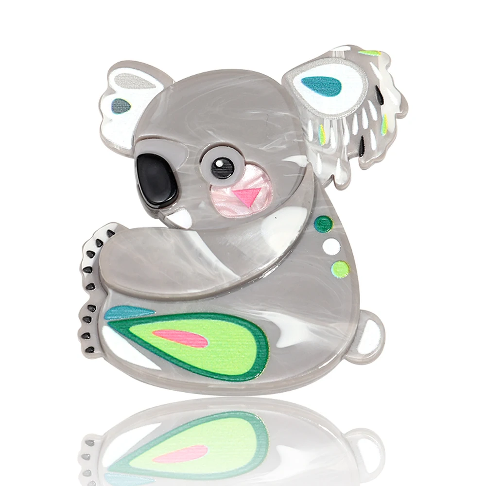 Charming Cartoon Koala Brooches - Adorable Acrylic Pins