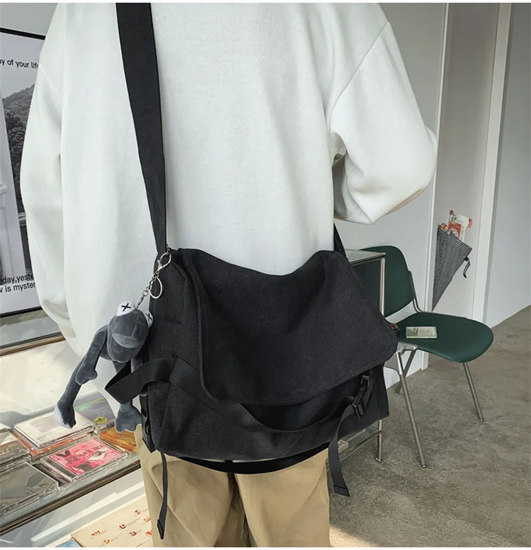 Bolso Mensajero Hombre ins2021 Nuevo casual s Lona Solo Hombro Japonés1213