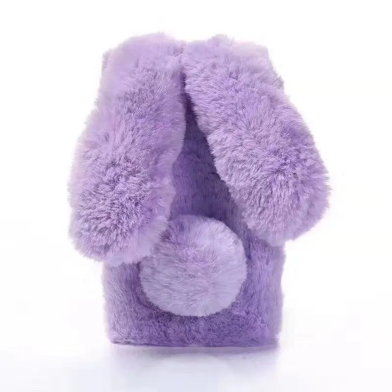 Adorable Rabbit Ears Plush Fur Phone Case Cover