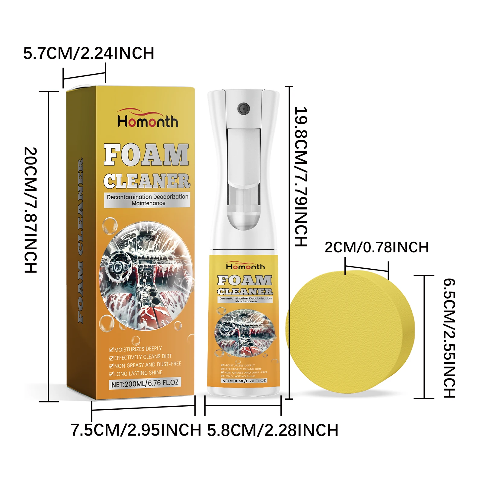 Multifunctional Car Interior Foam Cleaner, Magic Foam Cleaner, Car Seat Stain Remover, Powerful Decontamination Kits