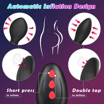 Wireless Remote Control Male Prostate Massager Inflatable Anal Plug Vibrating Butt Plug Anal Expansion Vibrator Sex Toys For Men 4