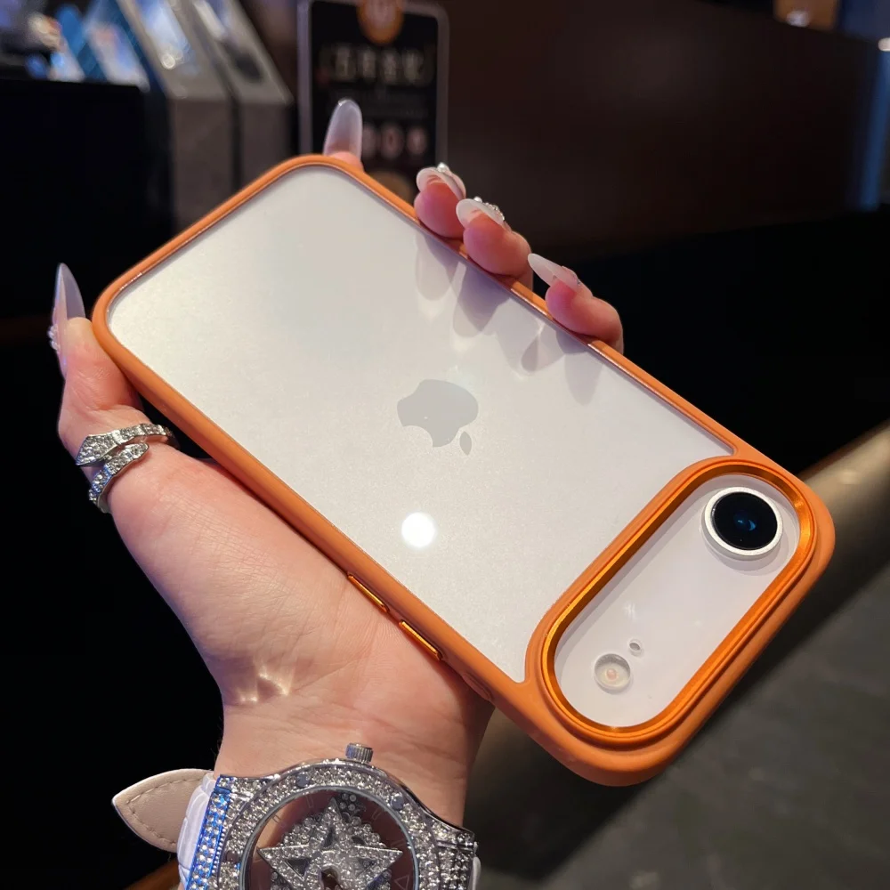 Shockproof Transparent Acrylic Phone Case - Crystal Clear Armor Hybrid with Bumper Protection
