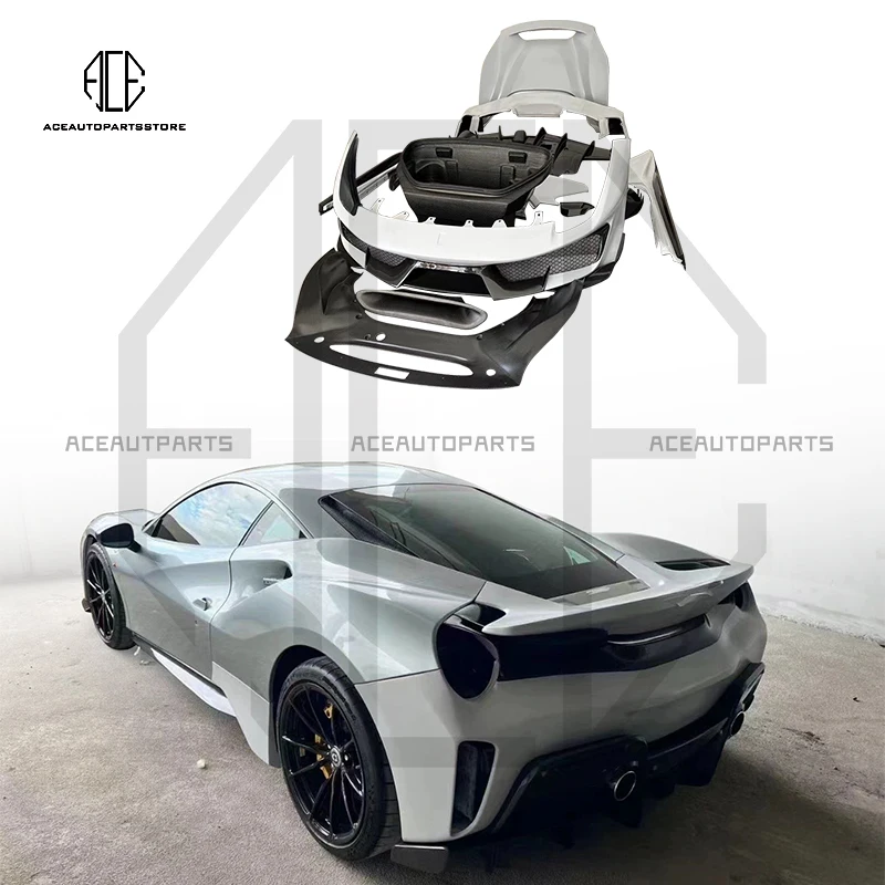 Kit Carrozzeria Pista Per Ferrari 488 Gtb Dry Carbon Fiber Pista Body Kit Per Ferrari 488 Spider Upgrade Body Kit 2015-2019