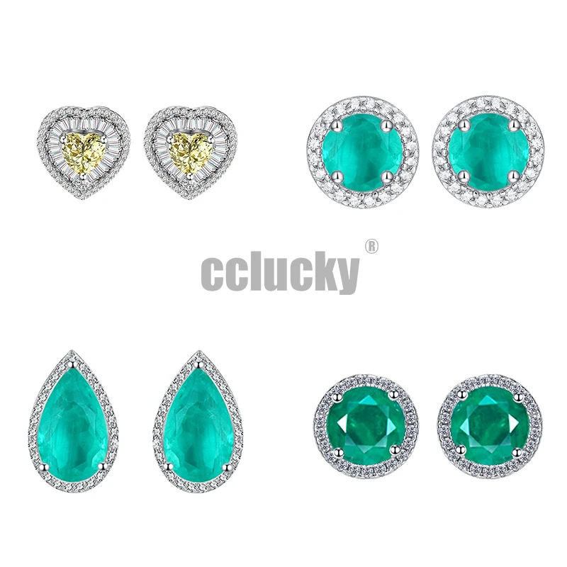 

Женские серьги-подвески из серебра 6 Х9 мм с искусственным изумрудом