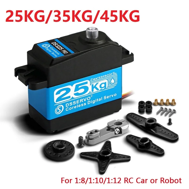 Dsservo Waterproof Servo 25/35/45Kg High Speed Metal Gear Digital RC for 1/8 1/10 RC Cars