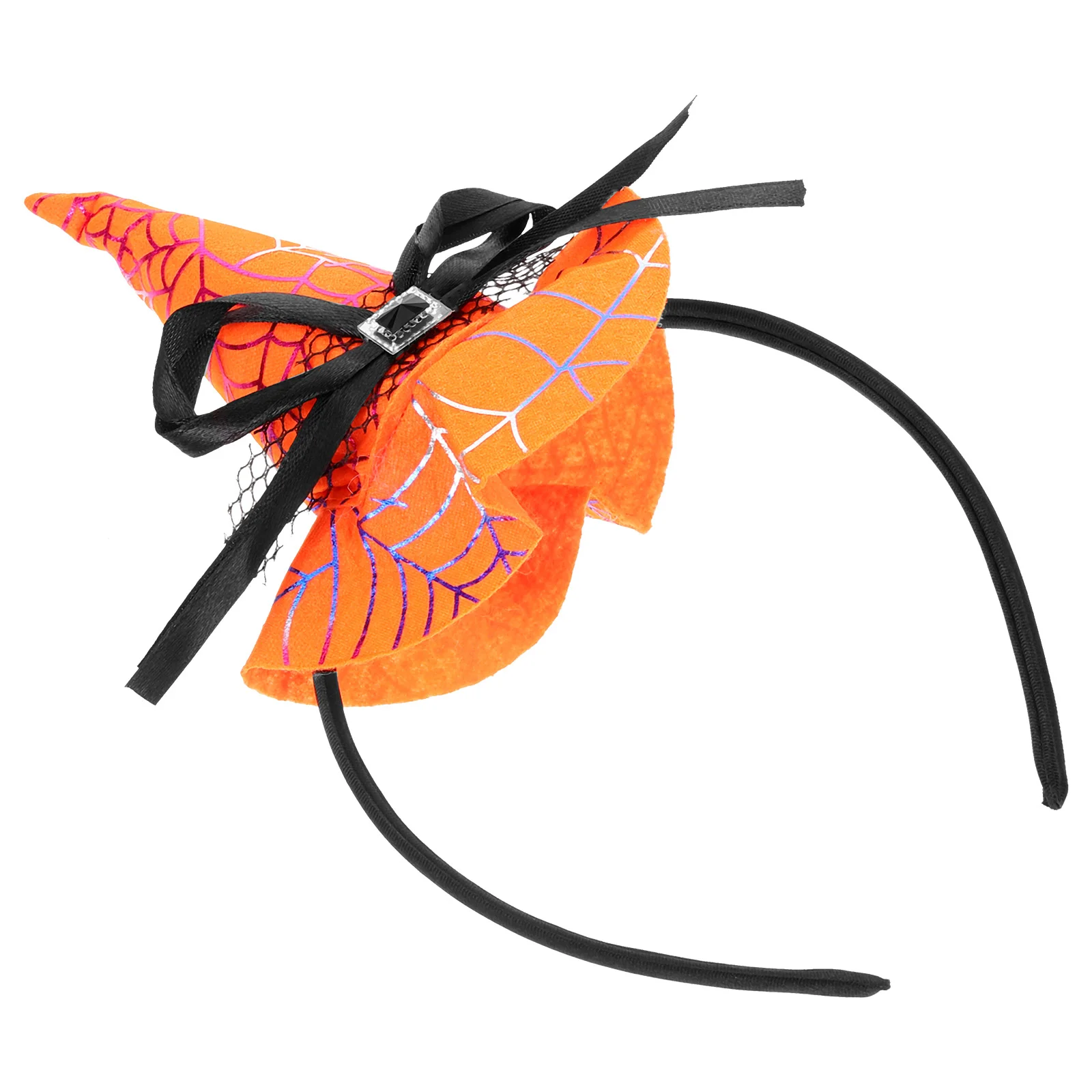 Hair Ribbons Halloween Headband Witch Hat Clasp Accessories Hoop Orange Headwear Child