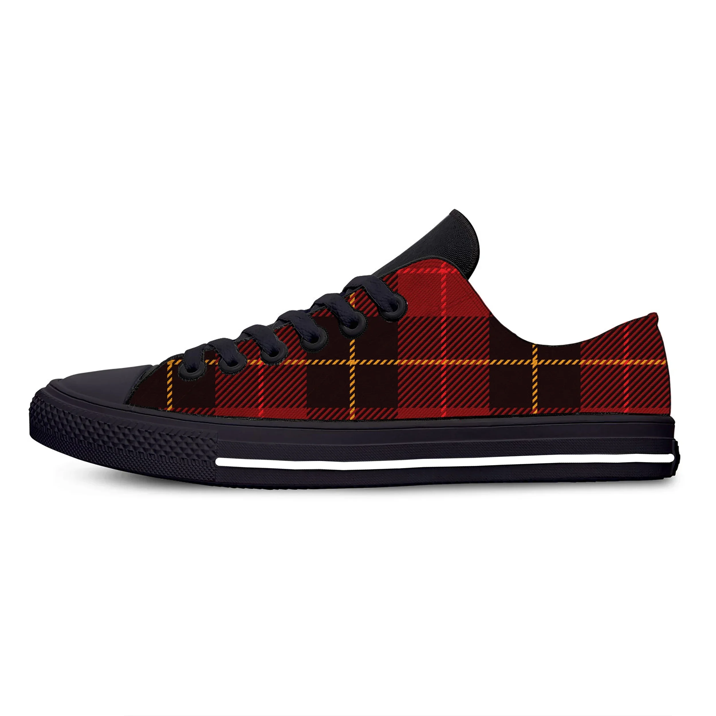 Hot Scottish PLAID ROYAL STEWART TARTAN Cool Fashion Casual Shoes Low Top Breathable Men Women Sneakers Lightweight Board Shoes 3