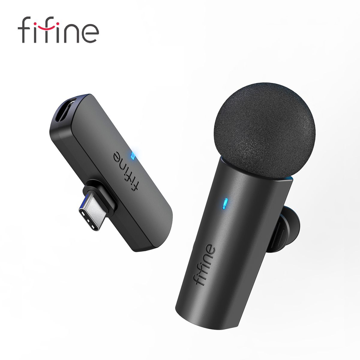  FIFINE Wireless Lavalier Recording Microphone,Type-C Mini MIC for Mobile Phone/Tablet/Laptop,Live Streams/Vlog/Interview-M6 