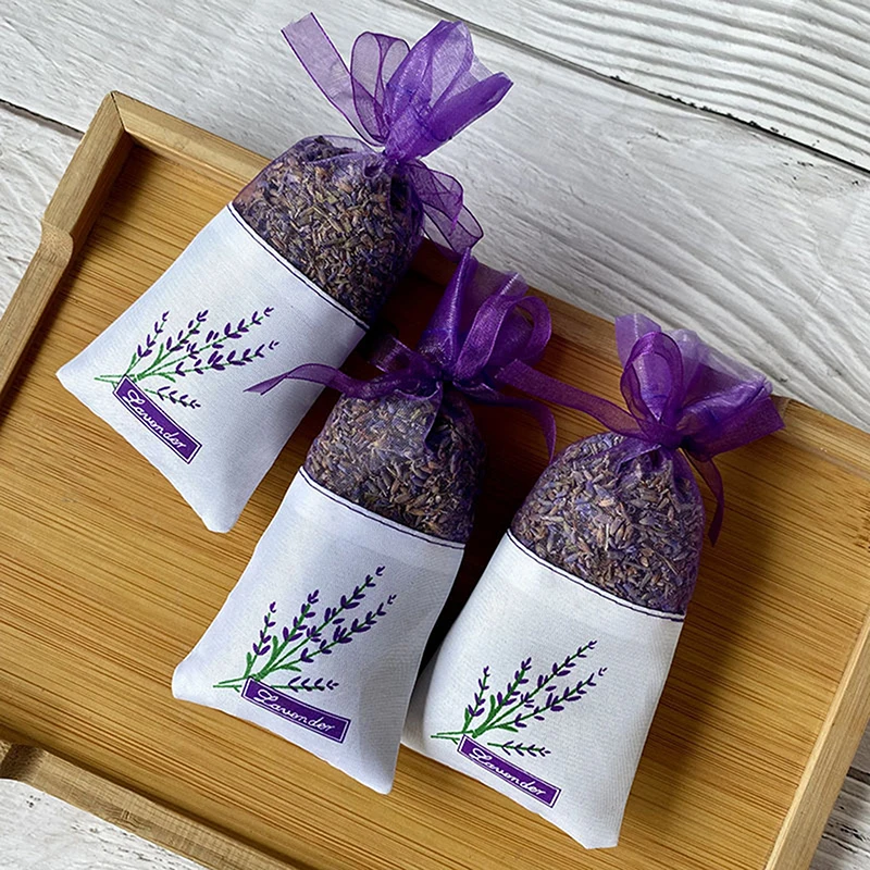 Lavender Sachet Bag Empty Lavender Pouches Dry Flower Storage Aroma Bags Floral Printing Fragrance Sachets for Relaxing Sleeping deodorant sachet bags fragrance bags