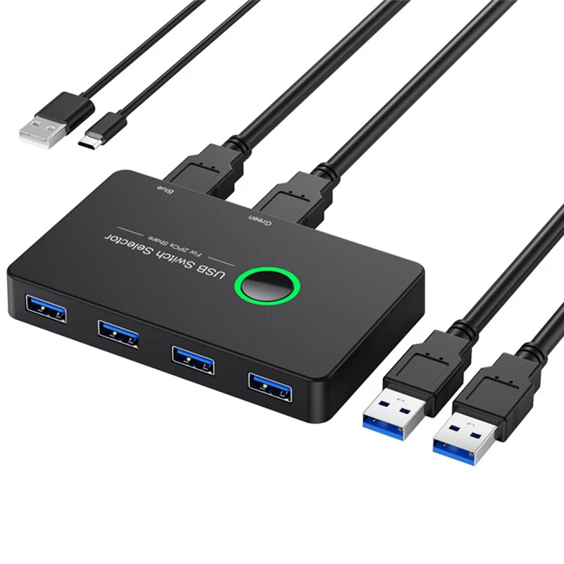 USB KVM Switch USB 3.0 KVM Switcher for Keyboard Mouse Printer Mi Box 2Pc Port Sharing 4Pcs Device Hub