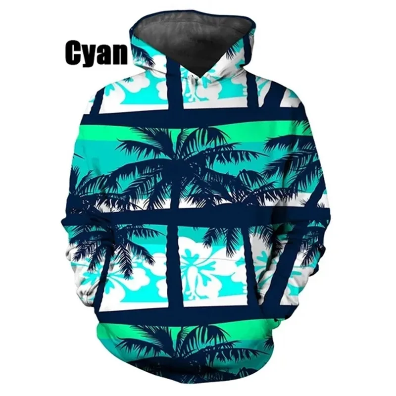 thumbnail image 1 of Nueva sudadera con capucha con estampado 3D de palmeras de moda, sudaderas tipo pulóver de talla grande para hombres y mujeres, sudaderas informales de manga larga con capucha, 1 of 5