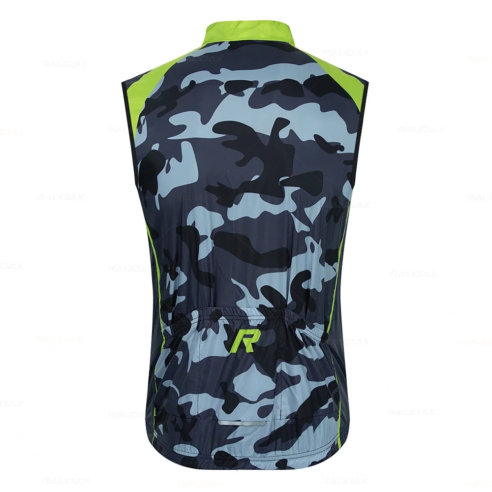 Windproof Bicycle Vests Unisex Cycling Jackets Camouflage Cycling Clothing Color Stripe Sleeveless Windbreaker Jerseys