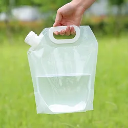 Collapsible Outdoor Sports Water Storage Bag - Large Capacity with Faucet (Transparent - 3L)