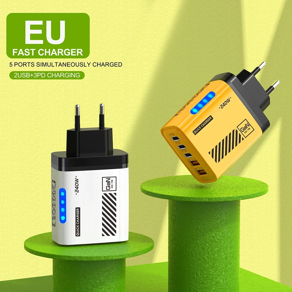 รูปสินค้า อะแดปเตอร์ชาร์จ USB-C 5 พอร์ต ชาร์จเร็ว 50W