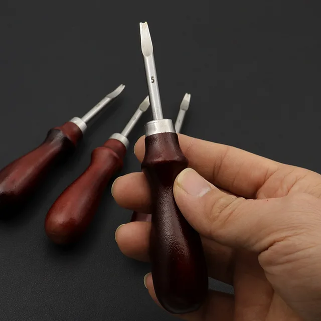Leather Common Edge Beveler Skiving Craft Keen Edge Cutting Tool for Beveling V-shaped Blade with Rounded Center Taking The Edge 1
