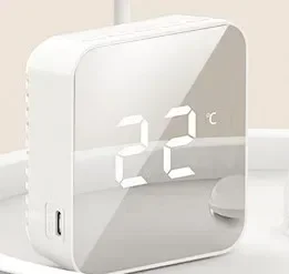 Mirror Digital Alarm Clock LED Display Snooze Wake Silent Calendar Temperature Desktop Dimmable Electronic Desk Clock Home Decor 5