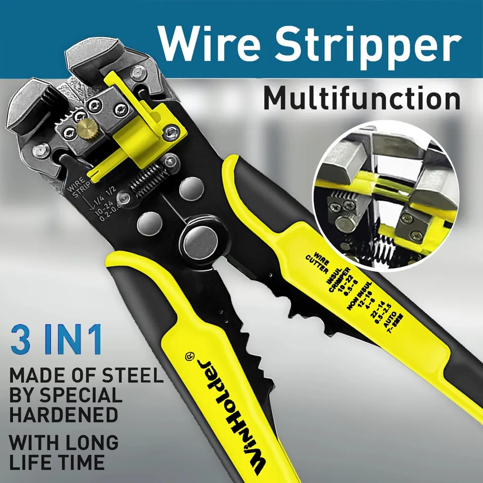 18-in-1 Foldable Wire Stripper Tool - Multi-Function Crimper, Cutter, And Stripper For Electricians