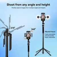 2025 New AI Selfie Stick Tripod, 360° Face Tracking. Multi-func Phone Mount W/ Remote & Fill Light, Adjustable Height, Sturdy Ba - Image 6