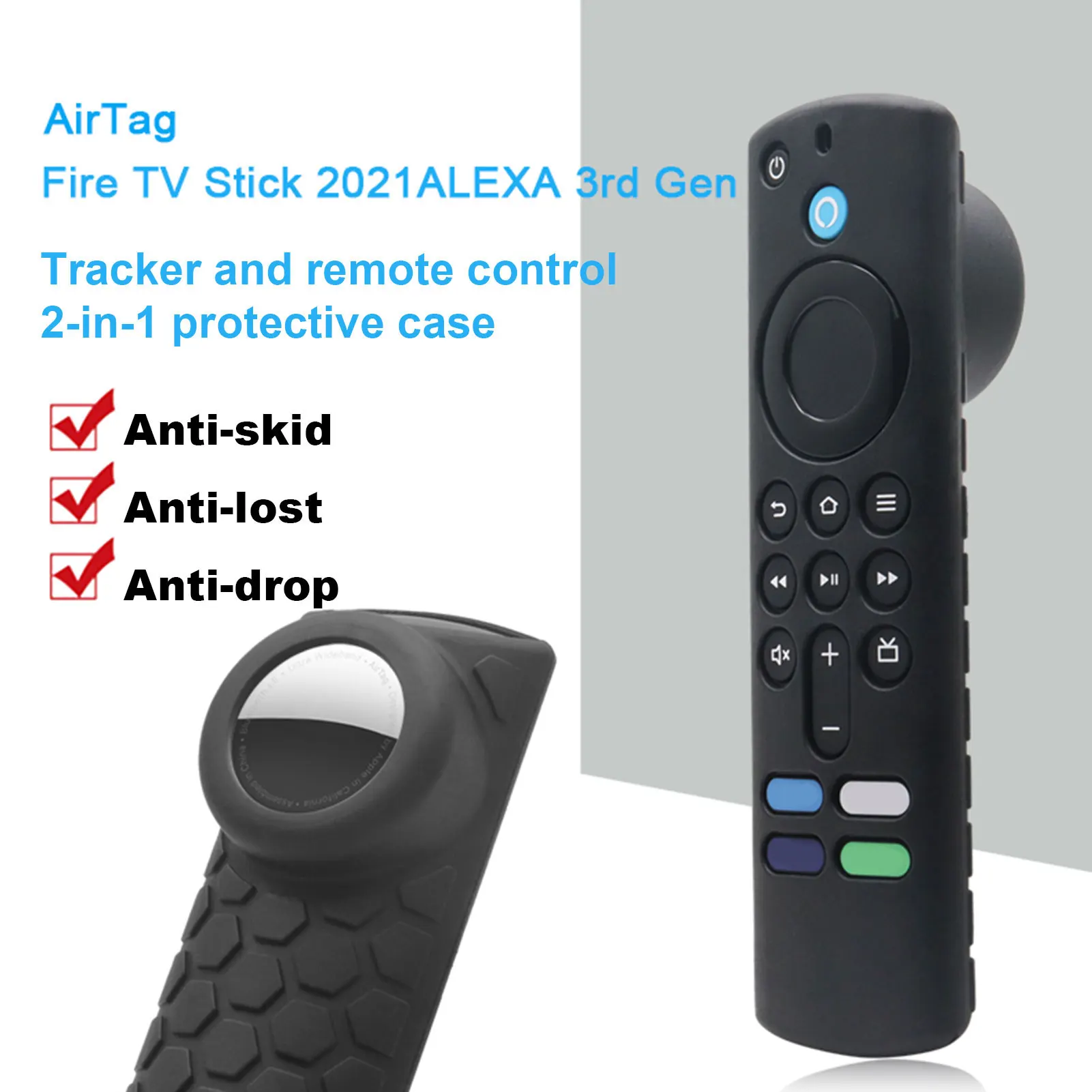 Custodia In Silicone A Distanza Per Fire Tv Stick 3Rd Gen Fire Tv Stick 4K Max Con Custodia Airtag Copertura Remota Antiurto Antiscivolo Luminosa
