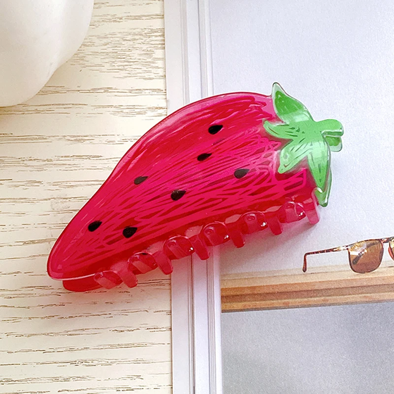 Cute Fruit Pattern Hair Claw Clip Accessories Acrylic Women Girls Hairpin Headdre 11cm