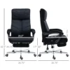 Vinsetto High-Back Executive Officehair with Footrest, Microfiber Computer Chair with Reclining Function and Armrest, Black 3