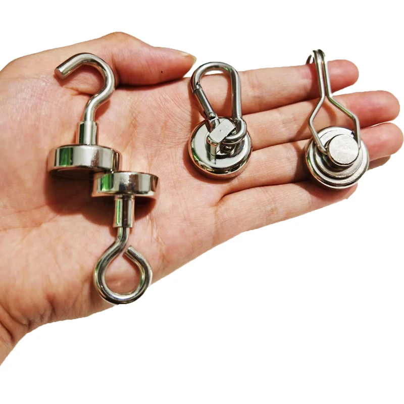 1/2 ชิ้นซุปเปอร์แข็งแกร่งนีโอไดเมียมที่มีประสิทธิภาพตะขอแม่เหล็กแหวนแม่เหล็กโลหะพร้อมตะขอโค้งแขวนสำหรับแขวน,ตู้เย็น,ผนัง,กุญแจ 1