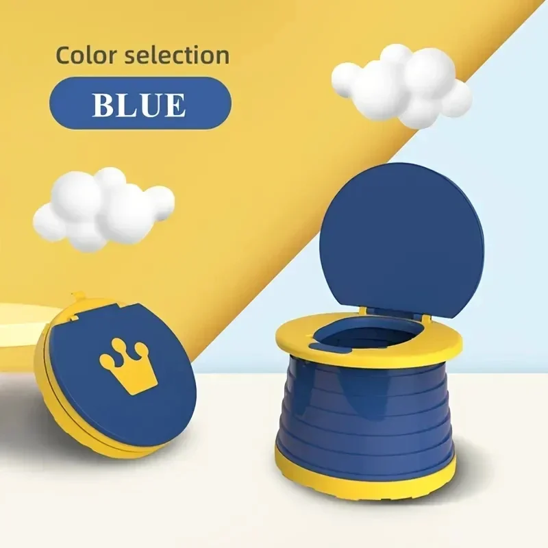 Description Picture 2 of itemNew 2-in-1 Children's Folding Toilet Portable Children's Travel Toilet Car Baby Toilet Potty Training Seat Suitable for Camping