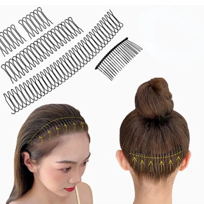 Invisible Broken Hair Hairpin Professional Styling Accessories Adult Tiara Tools Roll Curve Needle Bangs Fixed Insert Comb Women