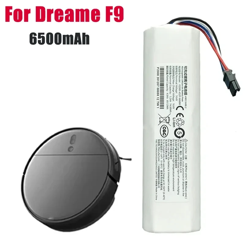

Original 14.4V 6500mAh Robotic Vacuum Cleaner Replacement Battery For Dreame F9 D9 L10 Pro Plus RLS3 RLS5 RLS5L RLS5D Part
