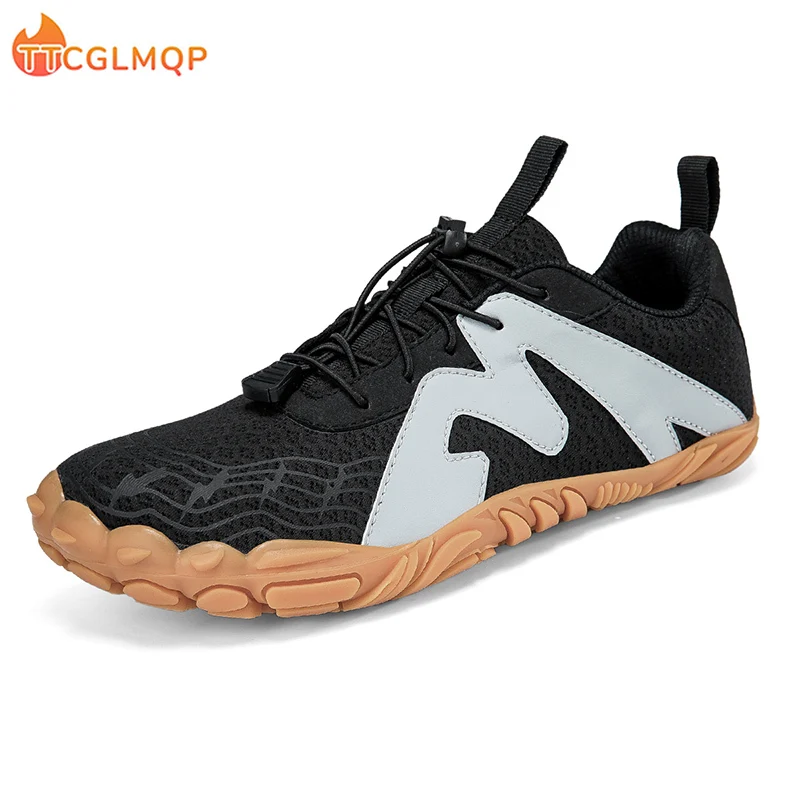 Summer Men's Wide Minimalist Barefoot Breathable Mesh Men Wide-toed Shoes Flats Soft Zero Drop Sole Wider Toe Sneakes Large Size 4