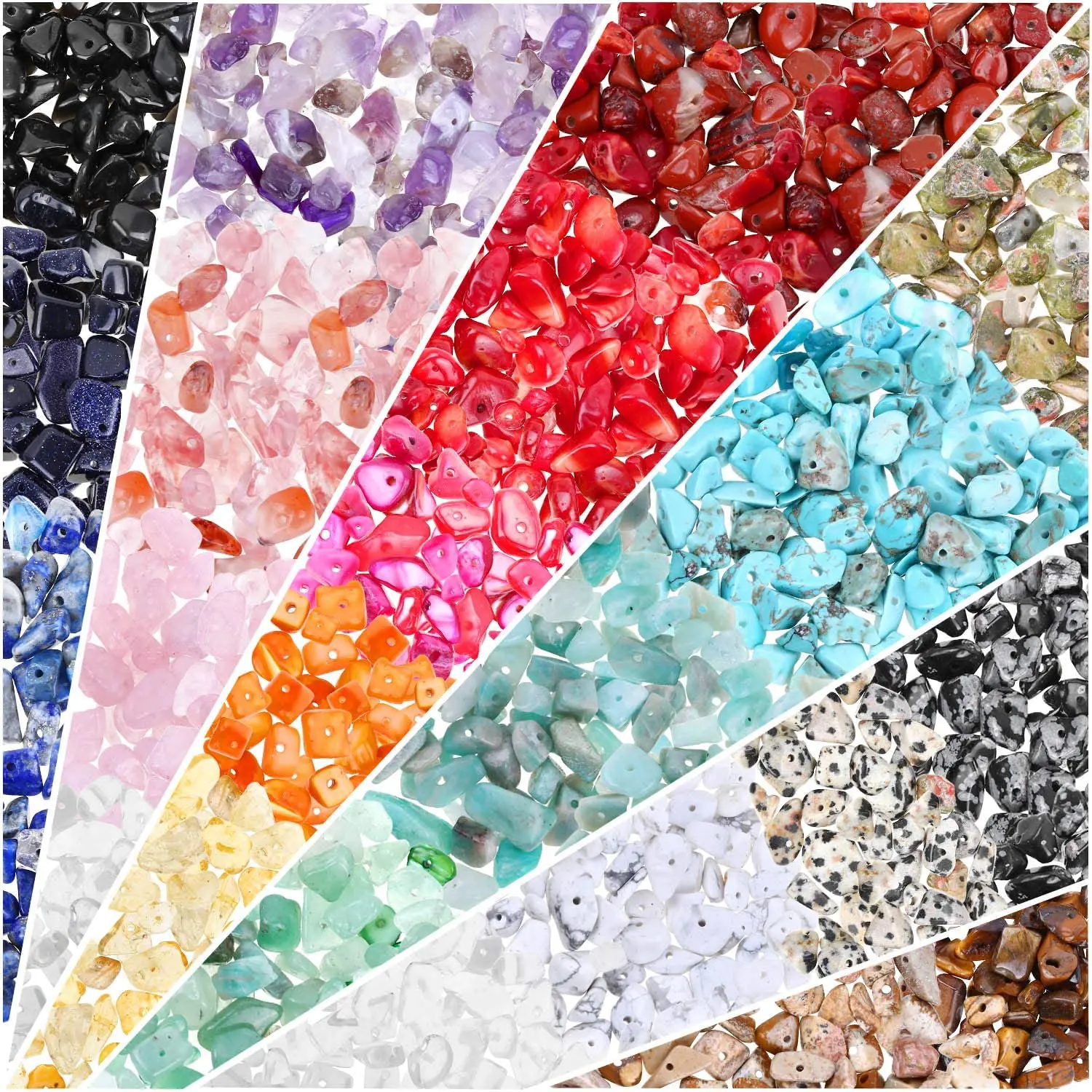 Natural Stone Chips Beads 3-5-8-12mm Irregular Gravel Beads For Jewelry Making Freeform Beads Diy Necklace Bracelet 15'' - Image 3