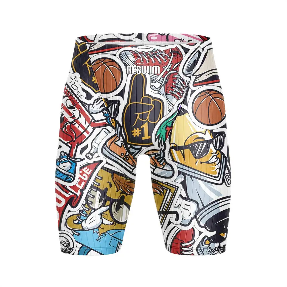 Summer Men's Swimming Trunks Swim Jammer Shorts Athletic Training Swimsuit Shorts Beach Tights Lycra Diving Surfing Pants