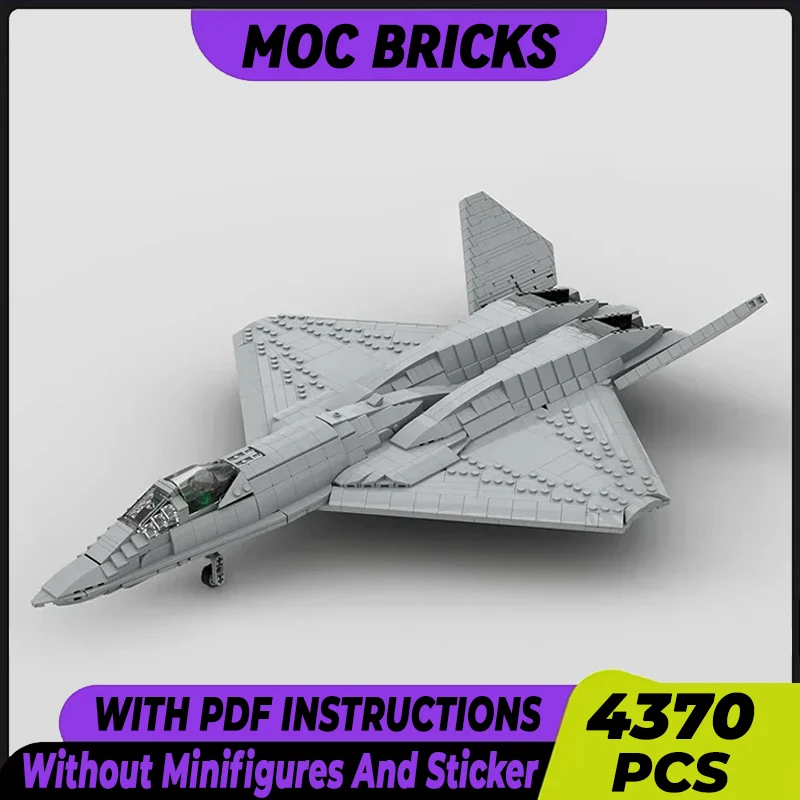 

Military Aircraft Model Moc Building Bricks 1:35 YF-23 Grey Ghost & Black Widow II Technology Blocks Gift Toys DIY Sets Assembly