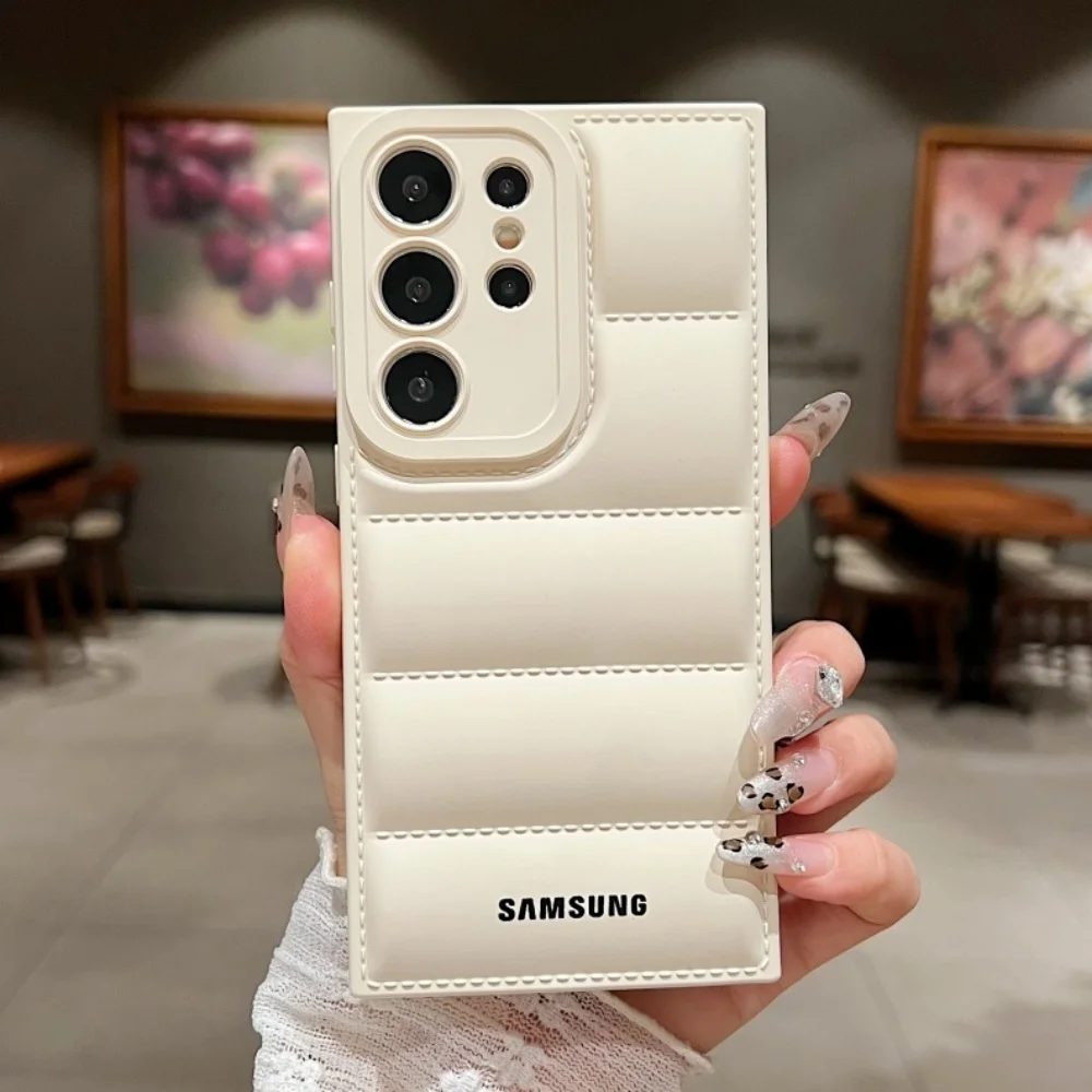 Original Soft Down Jackets Hülle für Samsung S26 S25 S24 S23 Ultra Plus S24 FE Coque A56 A55 A25 A35 A15 Kameraschutzabdeckung – Detail 13